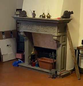Serena stone fireplace